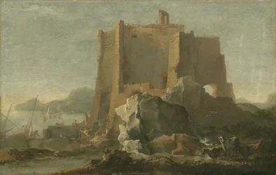 Krajina se skálou a pevností, cca 1640-50