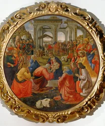 Klanění mudrců (tempera na dřevě)