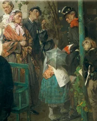 Zprávy o míru ve Villafrance, Domenico Induno, detail