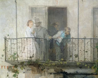 Zprávy o míru ve Villafrance, Domenico Induno, detail