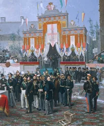 Položení základního kamene Galleria Vittorio Emanuele v Miláně, Domenico Induno