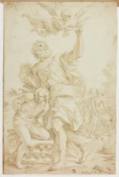 Obětování Izáka (recto); figurální náčrty (verso)