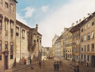Residenzstrasse směrem k Max-Joseph-Platz v roce 1826