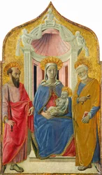 Madona s dítětem a svatým Petrem a svatým Pavlem, asi 1430 (tempera () na desce)