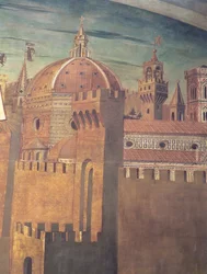 Detail zobrazující florentskou katedrálu, z fresky Dante s Divina Commedia v severní uličce, 1465 detail fresky z 42355