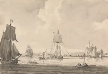 Přeprava v Southampton Water, u hradu Calshott