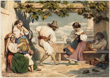 La Saltarelle, kolem roku 1800 (akvarel a kvaš)