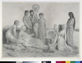 Mojžíš šetří vodou (kresba)