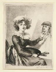 Louise-Elisabeth Vig?e-Lebrun, (Mlle Lebrun) po autoportrétu z roku 1790 v Uffizzi a naopak.