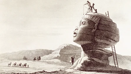 Sfinga v Gíze v Egyptě během egyptské kampaně