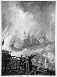 Fight the Last Gun: Gallant end H.M.S. Tiperrary v Jutsku, ilustrace z 