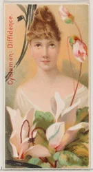 Cyclamen: Diffidence, ze série Květinové krásy a jazyk květin N75 pro Du..., 1892.