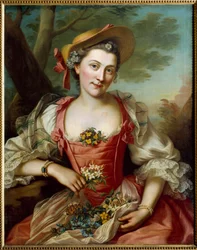 Portrét ženy Malba od Donatien Honotte (1707-1785) 18. století Dijon, Muzeum výtvarných umění