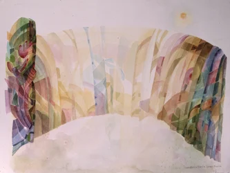 Iguazú, Brazílie, Vodopád, asi 1992 (akvarel na papíře)