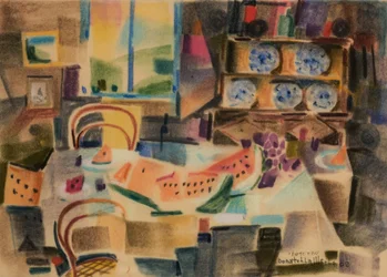Interní, 2002 (pastel na sametovém papíře)