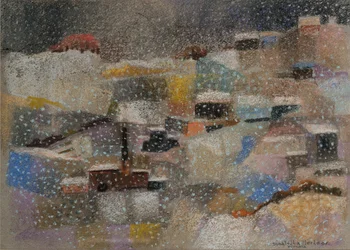 Sněžení, 2001 (pastel na sametovém papíře)