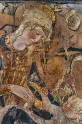 Madona s dítětem a anděly, před rokem 1443 (polychromovaný štuk)