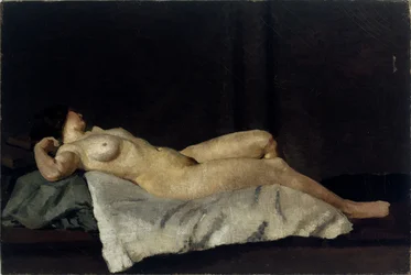Ženská postava ležící na zádech, 1912