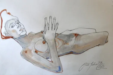 Egon Schiele pózuje