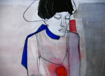 Zamyšlená žena – odraz