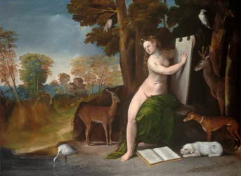 Circe a její milenci v krajině, c. 1525.