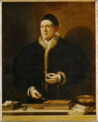 Jakob II Fugger, zvaný "Bohatý", kupec a lichvář císaře Karla V. (malba na plátně)