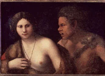 Nymfa a satyr - malba