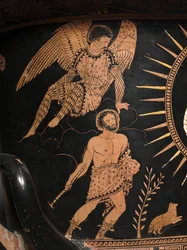 Detail z červenofigurového lekythosu