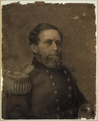 Admirál Andrew H. Foote, portrét hlavy a ramen, ve vojenské uniformě Abstrakt/střední