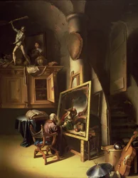 Umělec ve svém studiu, 1635 (panel)