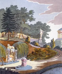 Zahradní dekorace, z Magazine of Garden Gems od G. van Laara, vydaného v roce 1802