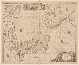 Mapa Japonska, nový a přesný popis Japonska, země Eson a přilehlých ostrovů od Snowy Discovery