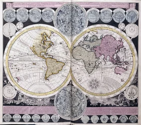 Mapa světa, kolem roku 1717
