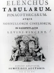 Titulní strana seznamu tabulek od Levina Vincenta, publikovaná v roce 1719