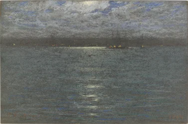 Night: A Harbor, 1894 (pastel na hnědém papíře)