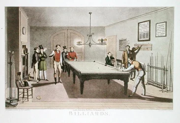 Kulečník, ryl G. Hunt, vydáno 1827 (lept)
