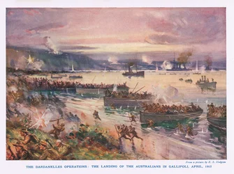 Operace Dardanely: Vylodění Australanů v Gallipoli, duben 1915