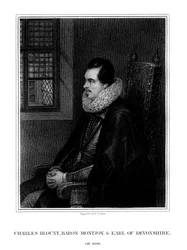 Charles Blount, 1. hrabě z Devonu, anglický dvořan a voják, 1827.