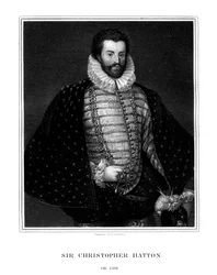 Sir Christopher Hatton , anglický politik, 1827.
