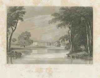 Rolleston Hall: čárová rytina, nd [c 1840]