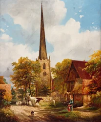 Yardley Church and School, 1900.