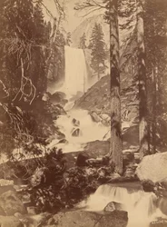 Pi-wy-ack (Diamantový katarakt), Vernal Falls, Yosemitské údolí, Kalifornie, 1867 (foto)