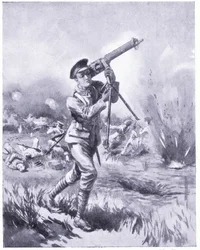 Vojín Lynn odvážel kulomet na opravu pod silnou palbou v bitvě u Aisne. Oceněno DCM 1915