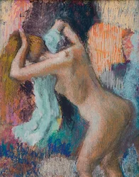 Po koupeli se žena suší; Apres le bain, femme s"essuyant, cca 1890-1895