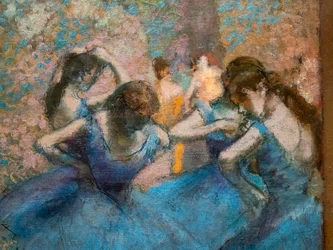 Modré tanečnice (detail). Kolem 1893-96. Olej na plátně.