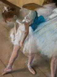 Taneční zkouška (detail). 1880. Pastel na papíře.