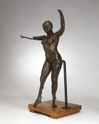 Tanečník se pohybuje vpřed, paže zvednuté, pravá noha vpřed, c. 1882-1895 obsazení 1919-1932.