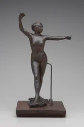 Tanečnice připravená tančit s pravou nohou vpřed, 1882-95 (vosk a kombinovaná technika)