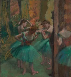 Tanečníci, růžová a zelená, ca. 1890.