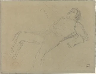Fallen Jockey studie pro Scene from the Steeplechase: The Fallen Jockey, c. 1866.